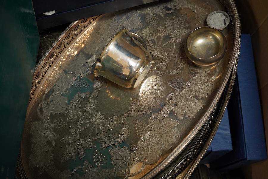 A large collection of assorted plated ware. Condition - varies